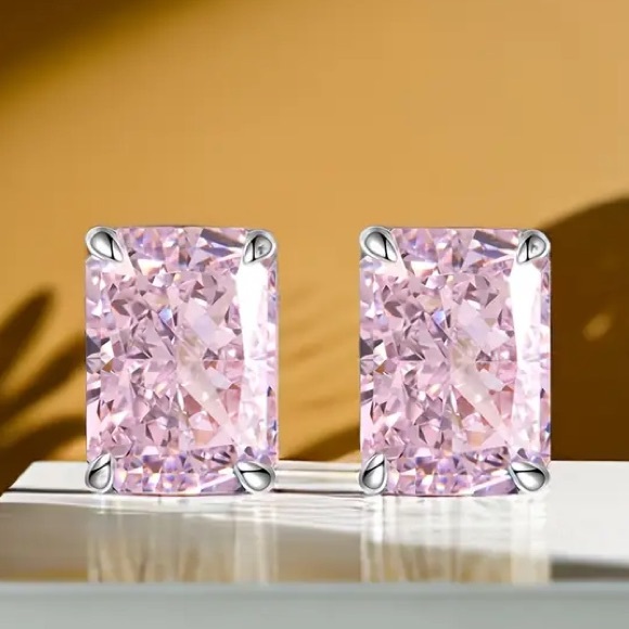 1ct Pink Sapphire Earrings - Picture 3 of 10